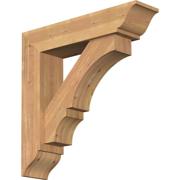 Ekena Millwork Balboa Traditional Smooth Bracket w/ Offset Brace, Western Red Cedar, 7 1/2"W x 32"D x 32"H BKT0806X32X32BOA01SWR - main